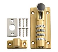 Solaughguy Security Zinc Alloy Mechanical Digital Combination Lock for Wooden Doors and Storage Cabinets, Anti-Theft Bolt Design, No Key Required, for Easy to Install,(Gold)