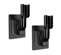 Solaughguy Self-sticking Adjustable Shower Head Holder for Handheld Showers, Wall Mount Bracket with 90° Up/Down and 180° Left/Right Adjustment, 2 Pack(Black)