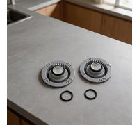 Solaughguy Silicone Collapsible Drain Hair Catcher, Dome Shaped Shower & Bathtub Drain Protector Filter for Flat and Pop-Up Drains, Space-Saving Grey Bathroom Strainer to(2pcs)