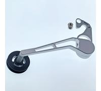 Solaughguy Single Speed Chain Tensioner for Folding Bikes - Aluminum Alloy Rear Derailleur Compatible with 3/4/5/6/7 Speed Cline and Pline Models(Black Silver)