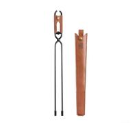 Solaughguy Sleekly Designed Charcoal Handlers With Tough Construction & Practical Features For Every Bonfire Gathering Heavy Duty Coal Tong with Helper Spring Leather (Firecracker)