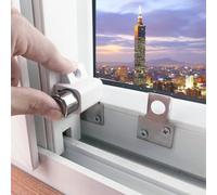 Solaughguy Sliding Sash Patio Door Lock with Key - Aluminum Alloy Security Lock for Baby Child Safety, Compatible with Most Sliding Doors and, Black/White(White)