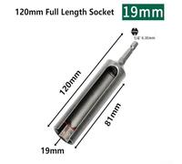 Solaughguy Socket Wrench 120mm Nut Driver with 1/4 Inch Hex Shank for 8mm 10mm 12mm 13mm 14mm 16mm 17mm 19mm Sockets, Slotted Drill Bit Extension Tool, Forged(19mm)