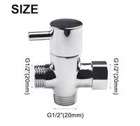 Solaughguy Solid Copper G1/2 3-Way Shower Diverter Valve for Handheld and Fixed Shower Heads, Chrome Finish with Anti-Leak Rubber Gaskets, Compatible with Standard