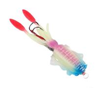 Solaughguy Squid Trap Fishing Lures Soft Artificial Rigged Jig with Fish Fin UV Luminous Glow for Saltwater Trolling Bass Grouper Tuna Mackerel 15cm 55.6g(A1067)