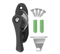 Solaughguy Stainless Steel Crescent Sliding Door Lock Buckle with Hook for Security, Child Safety Lock for Bedroom, Living Room, Kitchen, Balcony, Bathroom, Sash Ja(Black)