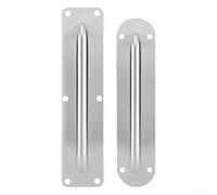 Solaughguy Stainless Steel Door Pull Handle for Interior Exterior Doors - Oval or Square Push Plate Design, Brushed Silver Finish, Flat Cabinet Knob with(Oval)