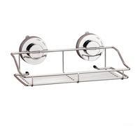 Solaughguy Stainless Steel Suction Cup Bathroom Storage Rack for Shower, No Drill Installation, Space-Saving Wall Mount Organizer for Tiles Glass Marble, 25 * 13.5 * 8.5 cm