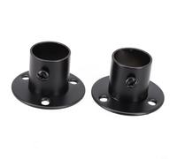 Solaughguy Stainless Steel Wardrobe Rail Support Bracket with Flange for 19-32mm Rods, Black End Socket for Clothes or Towel For Bars - Bathroom, Bedroom, Kitchen, Balcony(22mm)