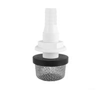 Solaughguy Thru Hull Connector for Boat Aquarium, Marine Live Well Oxygenator Fitting with Aeration Water Inlet Filter, Stainless Steel & ABS Thru-Hull