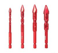 Solaughguy Tile Drill Bit for Ceramic and Stone, Tilted Head Eccentric Drill Bit Set 6+8+10+12mm & 6+6+6+8+8mm, Carbide-Tipped Masonry Triangular Drill Bits for(6+8+10+12)