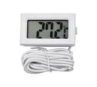 Solaughguy TPM-10 Digital Display Thermometer for Fish Tanks, Refrigerators & Industrial Use - -50°C to 110°C Range, ±1°C Accuracy, 0.1°C Resolution, 36mm LCD, Plastic(White with 1m line)