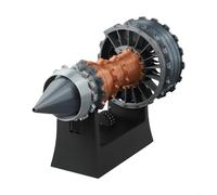 Solaughguy Turbofan Engine Model for Home & Office Display, Adjustable Speed Aircraft Turbojet Replica with Light Effects, USB-Powered, No Assembly Required, Silver +