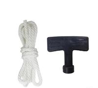 Solaughguy Universal Lawnmower Starter Pull Handle and Rope Kit for Petrol Engine Mowers - 4mm or 5mm Diameter Cord, Black and White, Includes Handle + Rope (1 Pack)(4MM)