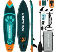 SOLAVERO 10'6"/11’×33” Inflatable Stand Up Paddle Board Supports 450/500LB | SUP with Premium Accessories, Non-Slip EVA Deck & D-Rings for All Skills, Easy Inflate & Storage, for Fishing, Surfing & Yoga