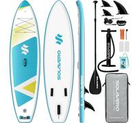 SOLAVERO 11'Inflatable Stand Up Paddle Board Kit, Premium Paddleboard for Adults & Youth, Ultra-Light SUP Board with All Accessories for All Skill Levels, Stable iSUP for 2 People, Maximum Load 200 kg