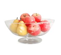 SOLAVIA Extra Large Decorative Fruit Trifle Bowl 35cm Wide, 15cm High Elegant Centerpiece for Seasonal Home Décor, Modern Table Centerpiece for Kitchen, Dining & Home Décor Ash