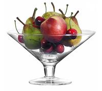 SOLAVIA Fruit Bowl Clear Glass Hand Crafted Fruit H18cm D19.5cm Home Kitchen, 1L for Dining Table Freya