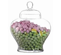 SOLAVIA Glass Hand Crafted Ginger Round Jar & Lid Storage Decorative Weddings Candy Buffet, H35cm Chocolate Jar