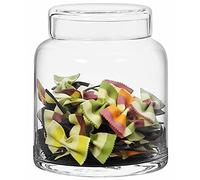 SOLAVIA Glass Hand Crafted Round Pasta Jar And Lid Storage Decorative Candy Buffet, H15cm Chocolate Jar