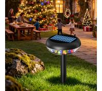 SOLAVN Solar String Lights Outdoor Garden Waterproof RGB - 3 Modes, 3-in-1 (String/Stake/Wall), USB-C Rechargeable, Tidy Spool Storage, Fairy Lights for Garden Path Patio Christmas