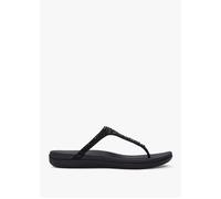 Solay Black Mixed Crystal Tote Post Sandals - Black Metalic / 8