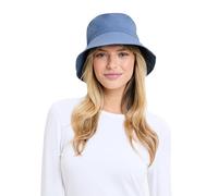 Solbari Bondi Bucket Hat UPF50+ UV Protection, Sun Protective Hat Large Riviera Blue