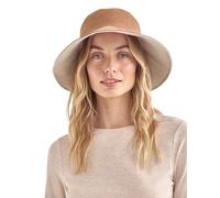 Solbari Resort Wide Brim Sun Hat UPF 50+ for Women, Packable UV Protection, Sun Protective Hat, Adjustable Size, Ponytail Opening, Stylish, Breathable, Cinnamon / Beige, Small-Medium