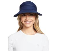 Solbari UPF 50+ Protective Wanderlust Visor for Women - One Size Fits All, Great UV Protection for The Beach, Fishing, Gardening & More, Navy