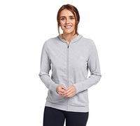 Solbari Women’s UPF 50+ Luxe Zip-Up Hoodie (Sun Protective), Medium, Light Grey Marle