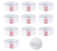 Solbrezeni 10 PCS Tape Rolls Small Rolls Easy to Tear Invisible Tapes Writable Tape for Gift Wrapping Document Repair No Residue and Dispenser Compatible, Translucent, 25m x 1.8cm