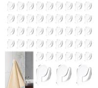 Solbrezeni 50Pcs Self Adhesive Hooks, Sticky Hooks for Hanging, Clear Plastic Hooks, Heavy Duty Reusable Stick on Hooks for Hanging, Home Essentials,for Kitchen, Bathroom, Door, Window Garland Hanger