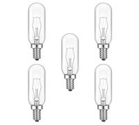 Solbrezeni Cooker Hood Bulbs, 40w E14 Extractor Fan Bulb 230V 320lm T25 Cooker Hood Light Bulb, SES Incandescent Light Bulbs for Extractor Fan, Sewing Machine, Warm White 2700K, 5 Pack