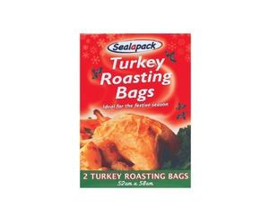 Sold by Homewaresdirect 2 Pack Turkey Roasting Bags 52cm x 58cm, Clear, Polyethylene, Zipper Closure, Oven Safe, Disposable, Single-layer Polyester Construction
