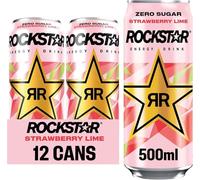 Sold by Kandy Collection - Rockstar Refresh Energy Drink Strawberry & Lime, 12 x 500ml cans