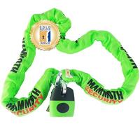 Sold Secure Gold Motorcycle Lock & Chain 12mm Thick Heavy Duty Chain x 1.8m Long Motorbike Scooter Padlock & Chain
