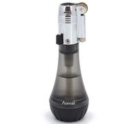 （SOLD WITHOUT GAS）Jet Torch Lighter Adjustable Blue Flame Windproof Grinding Wheel Gas Butane Refillable Lighter (Black)