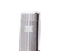 （SOLD WITHOUT GAS）Vintage Portable Windproof Lighter, Butane Gas Refillable, Adjustable Soft Flame, Best Gift for Men (Silver)