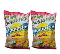 Soldanza Maduritos Ripe Plantain Chips, Sweet and Spicy Flavour Pack of 2