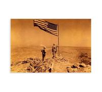 Soldaten Und Amerikanische Flagge Iwo Jima Canvas Poster Wall Art Decor Print Picture Paintings for Living Room Bedroom Decoration 24x36inch(60x90cm)