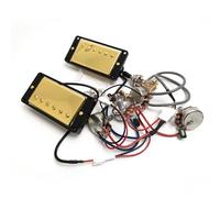 Solder-Free Guitar Humbucker Pickups,with Quick-Connect Terminals - for Gibson Les Paul Style Guitars，High-Output Bridge Pickup & Tone Upgrade Guitar Bridge Neck Pickups Replacement Parts (Gold)