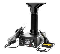Solder Fume Extractor and Smoke Purifier with Soldering Iron Station and Hot Air Blower for Welding and Dust Removal, Ideal for Laser Engraving and Workspaces