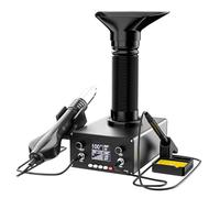 Solder Fume Extractor, Strong Suction Smoke Absorber for Soldering Workbench, Includes Soldering Iron Station & Hot Air Blower, Ideal for DIY Projects
