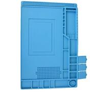 Solder Mat Silicone Pad, Large Repair Workstation, 17.72 x 11.81 x 2.32 inches, Portable Watch Pad, Heat Resistant, Anti-Static Protection, Blue Colour, for Electronics Laptop