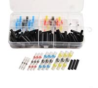 Solder Seal Wire Connectors,100pcs, Waterproof Heat Shrink Butt Connectors,Electrical Wire Terminals,No Crimp Tool Needed, Waterproof Self-Soldering for Car, Boat, RV, 16-22 AWG with Color Code