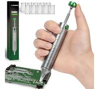 Solder Sucker Desoldering Pump, Manual Desoldering Tool for Engineer with Self-Cleaning Anti-Clog Mechanism, Spring-Loaded Aluminum Solder Vacuum with Silicone Nozzle for Circuit Board Repair