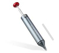 Solder Sucker Desoldering Pump, Manual Solder Remover Tool with Heat-Resistant Silicone Nozzle, Aluminium Body, One-Hand Operation, 2 Spare Tips for PCB Electronics Repair