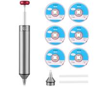 Solder Sucker Tool Kit Aluminium Alloy Powerful Desoldering Pump Set High Efficiency Desoldering Pump Remover Essential Accessory for Professional Welders for Circuit Board Digital Maintenance (Grey)