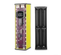 Solder- Transparent Power Bank Case for 8x18650 Cells, 22.5W/45W DIY Box with PD3.1 Fast Charge, Resistant ABS Housing(yellow 22.5W)
