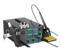 Soldering and Desoldering Station Hot Air Gun Kit with LED Digital Display and Adjustable Temperature knob,for SMD Soldering, desoldering, and Electronic Repair